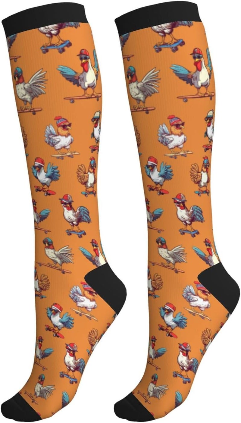 bassyil Compression Socks for Women & Men Circulation 15-20 mmHg Knee High Best Support for Nurses Travel Running Athletic - Image 1